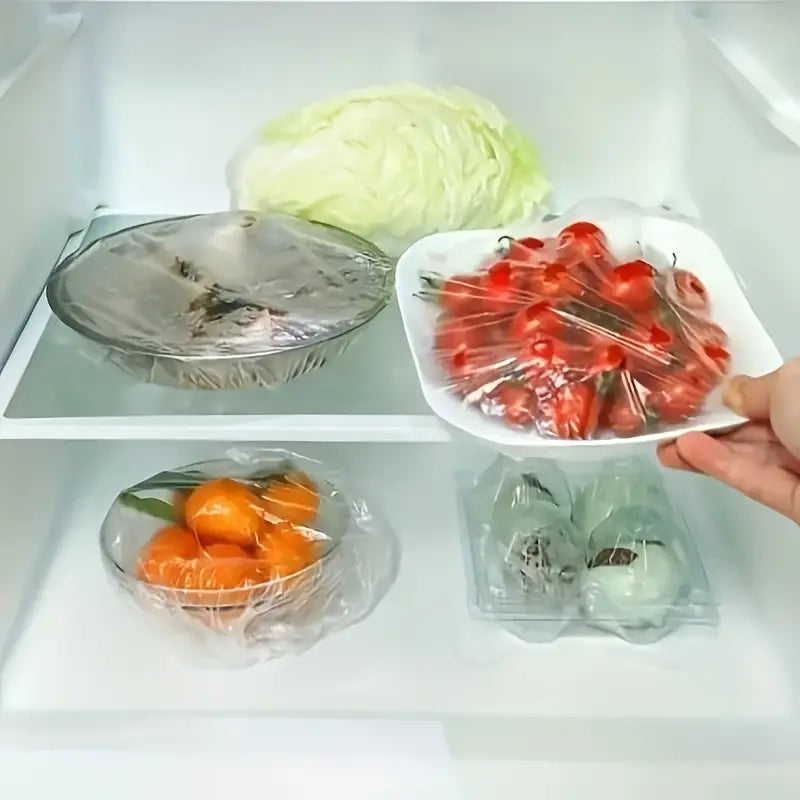 100pcs Reusable Transparent Elastic Food Covers