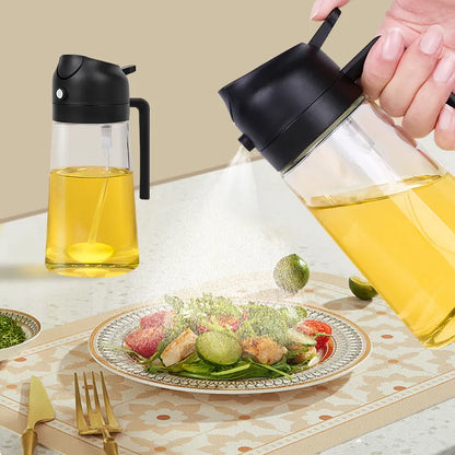 Refillable Oil Sprayer Glass Bottle 470ml 2 in 1