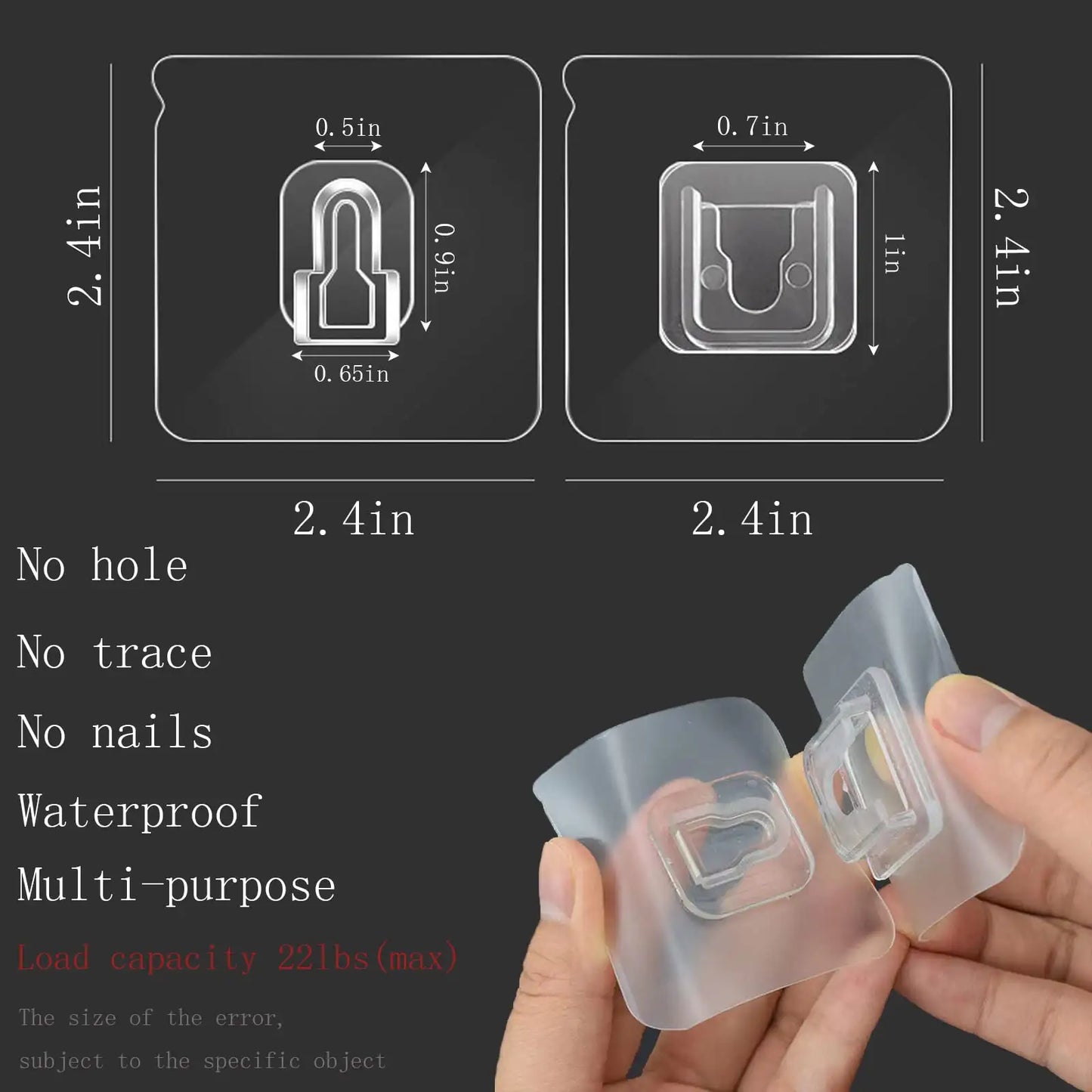 5 Pair Male/Female Adhesive Wall Sticker White Plastic