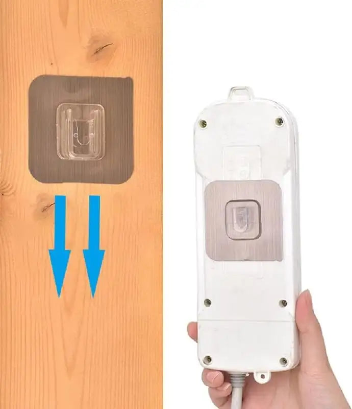 5 Pair Male/Female Adhesive Wall Sticker White Plastic