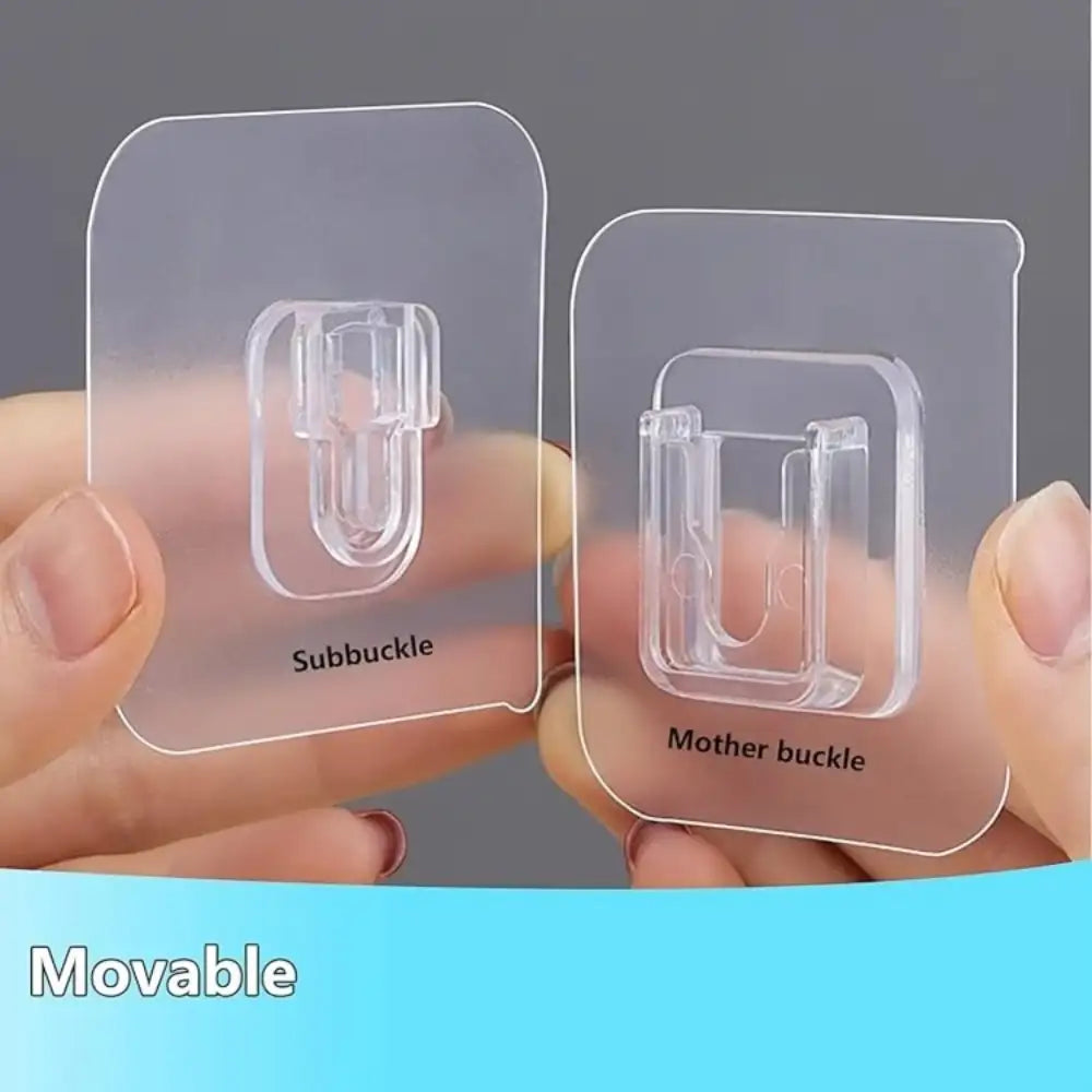 5 Pair Male/Female Adhesive Wall Sticker White Plastic