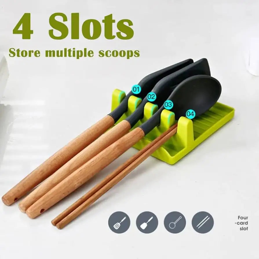 Plastic Spoon Rest Kitchen Organizer for Fork Spatula Rack