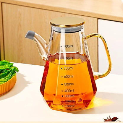 Diamond Shape Glass Oil Pot 900ml
