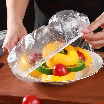 100pcs Reusable Transparent Elastic Food Covers