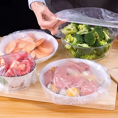 100pcs Reusable Transparent Elastic Food Covers
