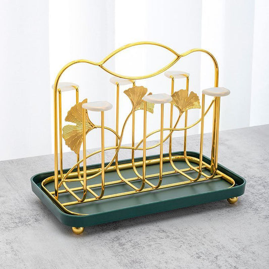 6 Hook Premium glass stand with tray