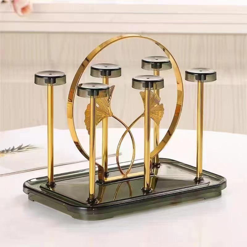 6 glass & Cup Holder Rack Non-Slip Mugs Cups Organizer