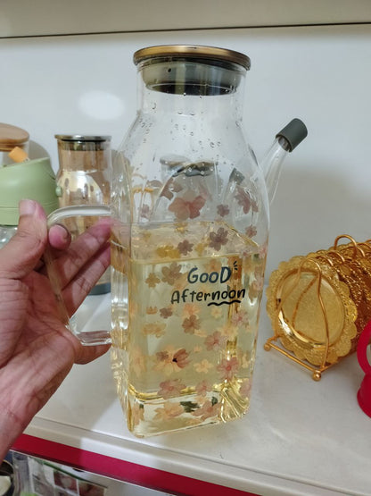 Sunfiona 1pc Glass Olive Oil Dispenser Bottle 1000ml